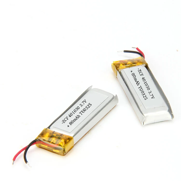 Small Capacity Lithium ion Battery Cell Lipo Rechargeable 401030 3.7V 80mAh Ultra Thin Battery Soft Pack