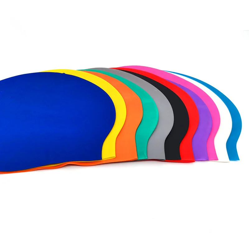 Solid Color Latex Swim Hats (Unisex, One Size Fits Most) for Indoor and Outdoor Swimming