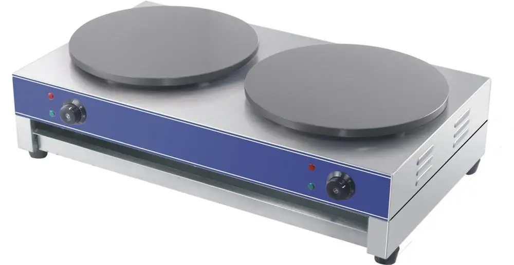 Commercial Electric Stainless Steel Double Plates   Tortilla Pancake Maker Mini Crepe Maker Pancake Machine