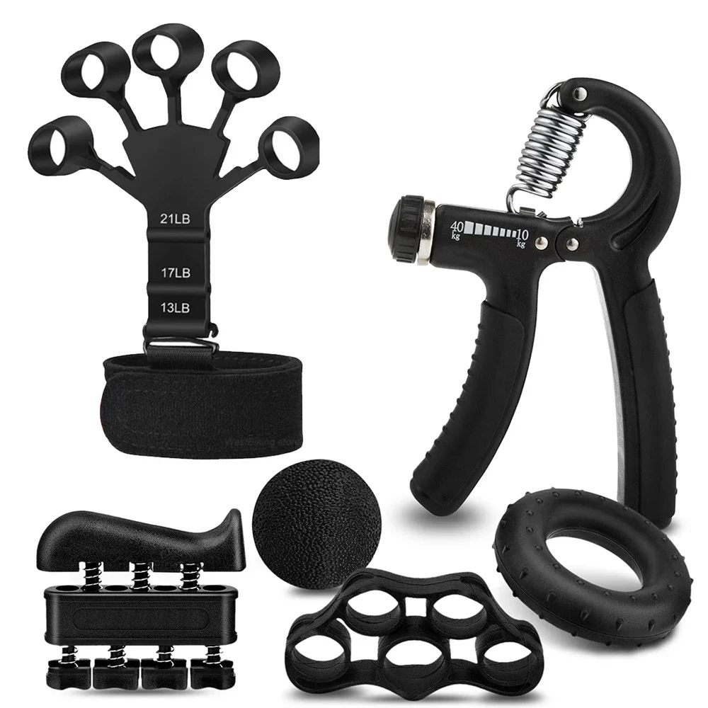 Rehabilitation 6 Resistant Level Finger Exerciser Grip Strengthener Hand Grip Wrist Silicone Thumb Trainer Gripper