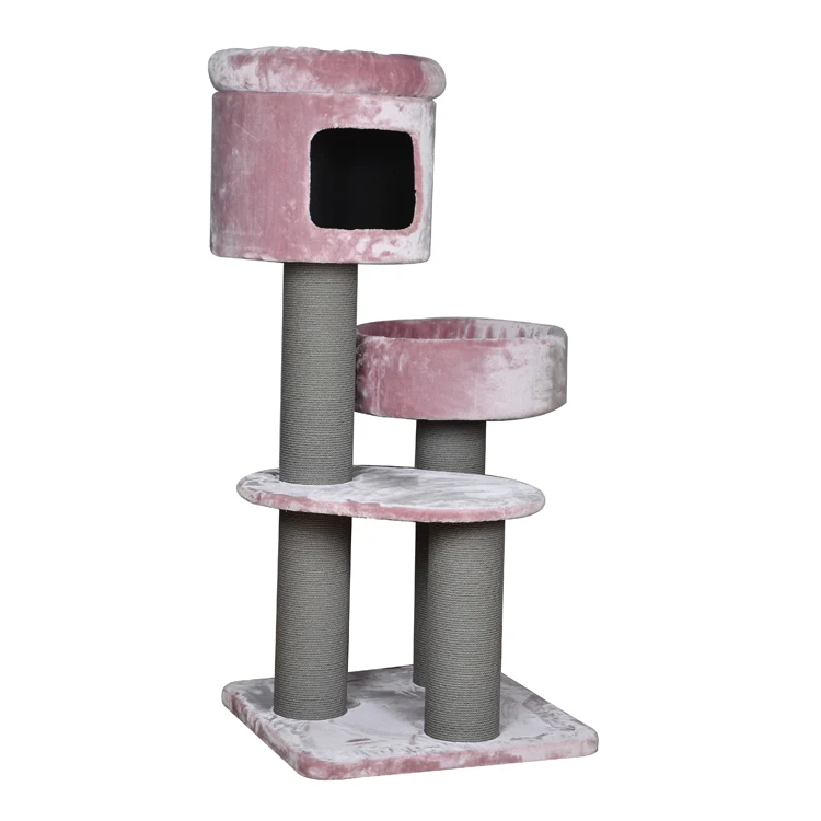 Wholesale Sisal Castle Large Climbing Scratch Tower Pet Scratcher Big Wood Condo Furniture Cat Tree