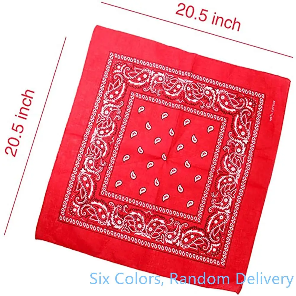 Wholesale custom beauty square bandanas girl multi color headwear scarf paisley polyester printed cotton head band