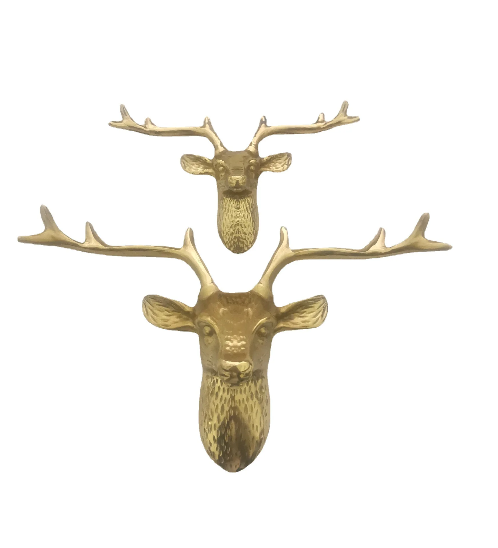 Brass Deer Head Furniture Cabinet Handle Bedside Cabinet Bookcase Wardrobe Creative New brass 3-Size Deer Head Handle