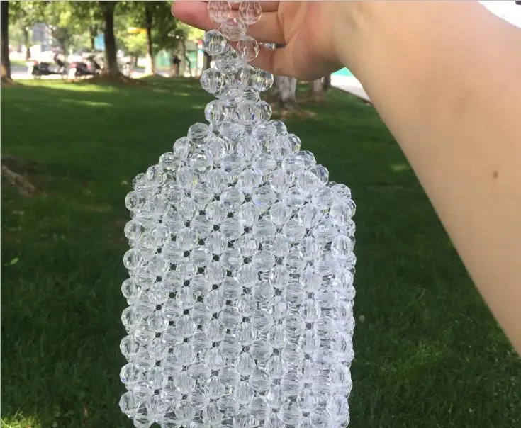 2020 винтажная стильная акриловая прозрачная сумка с бисером, женская вечерняя сумка