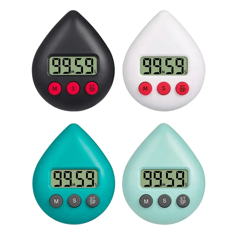 Water Drop Electronic Digital Timer Kitchen Cooking Shower Study Stopwatch Alarm Clock Electronic Cooking Countdown Time Timer