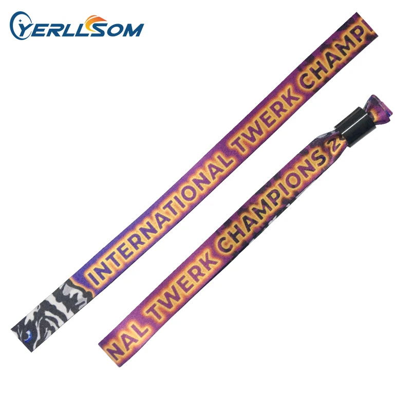 Hot Sell High Quality Event Party Custom Hand Band Colorful Print With Fabric Wristband