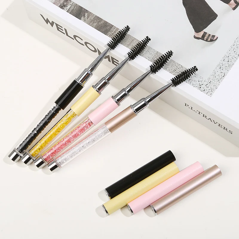 IRISMANLI Crystal Handle  Mascara Applicator Cleaning Eyelash lash Brush With Cover Spiral  Crystal Micro Mascara Wands