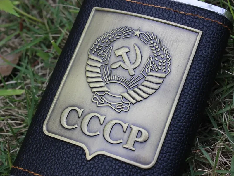 8 унций роскошные спиртовые набедренные фляги из нержавеющей стали набор cccp гравировка искусственной кожи флакон винная Бутылка для виски
