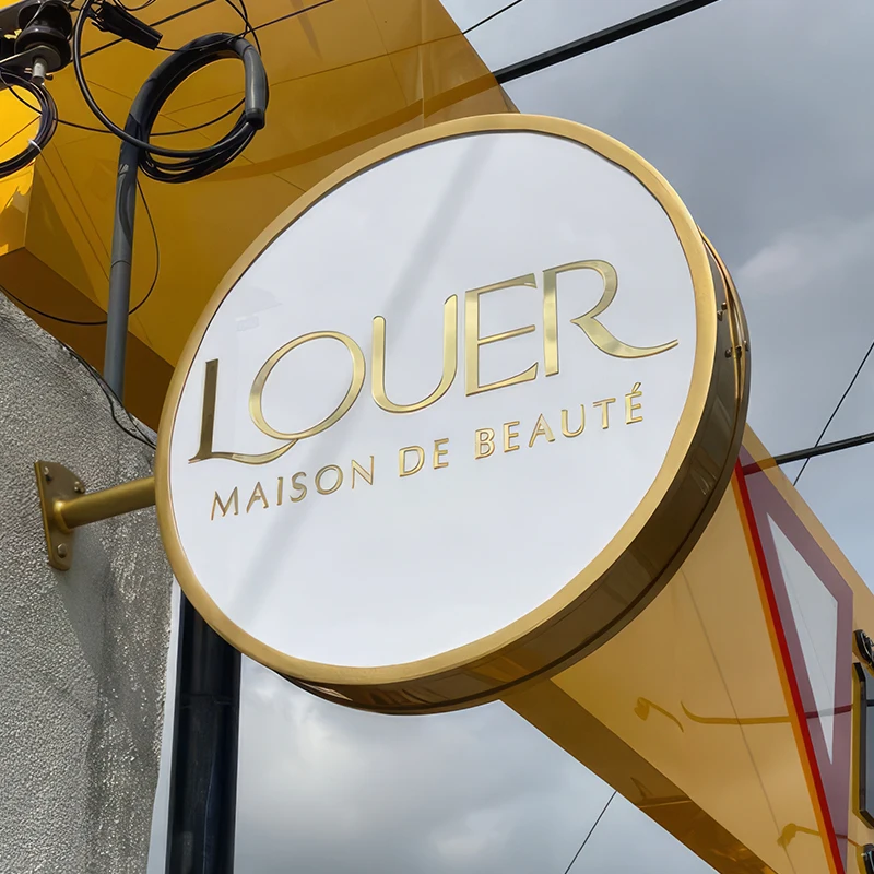 Outdoor led light box sign indoor wall 3d round acrylic letter sign led advertising light box