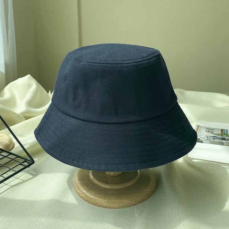 Wholesale unisex flat top wide brim plain blank cotton custom bucket hat