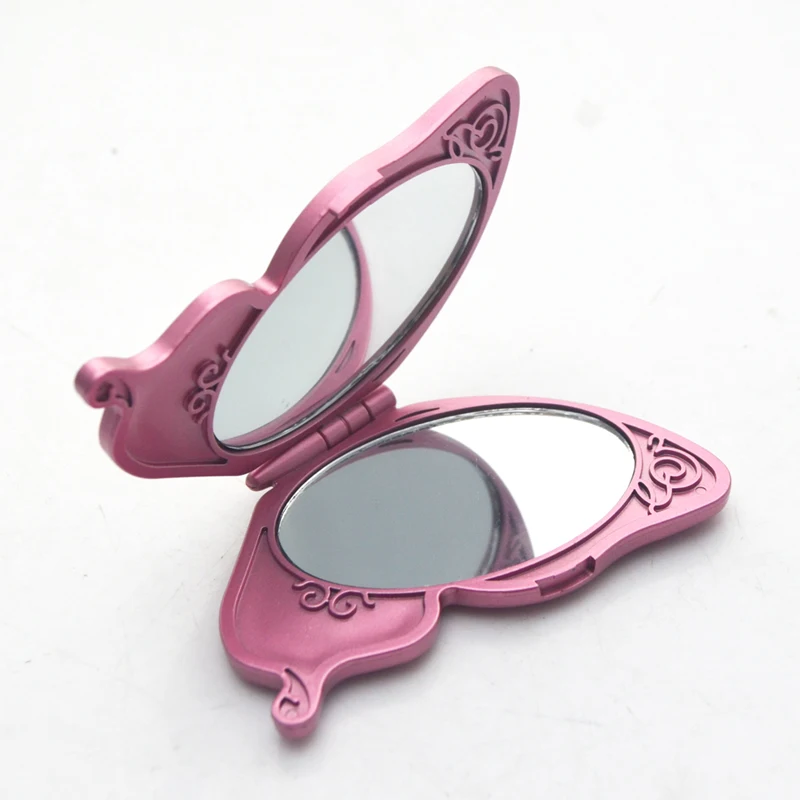 Custom Logo Double Size Cosmetic Butterfly  Mirror Custom Cute Pocket Compact Mini Mirror For Girl Makeupr