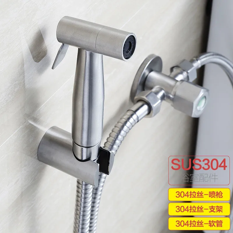 Handheld Bidet Sprayer for Toilet Brush nickel Stainless Steel Adjustable Pressure Bidet Faucet Muslim Shower Toilet Sprayer