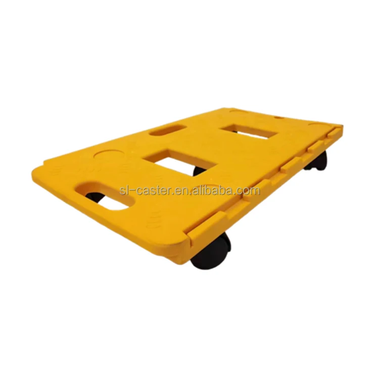 home use  Plastic Moving dolly Five Wheels Pallet Dolly can add handle black green yellow red Anti-slip Coating Top Dolly