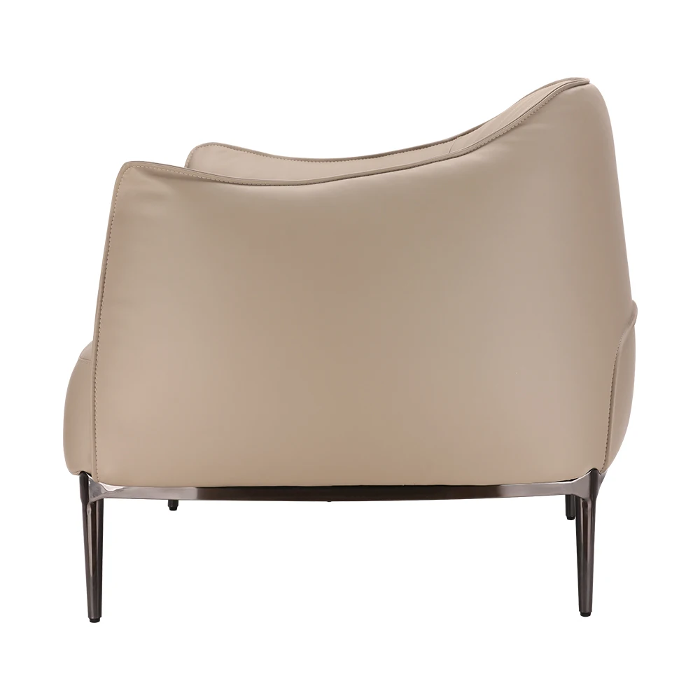 New Arrival Modern comfortable velvet armchair High quality lounge chair brown with gold-plated legs Lounge chair in living room