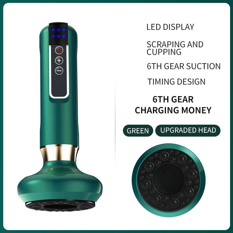 Electric 6 Gears USB Charging Vacuum Suction Back Gua Sha Back Massager Tool Cupping Therapy Massager Vacuum Cupping Machine