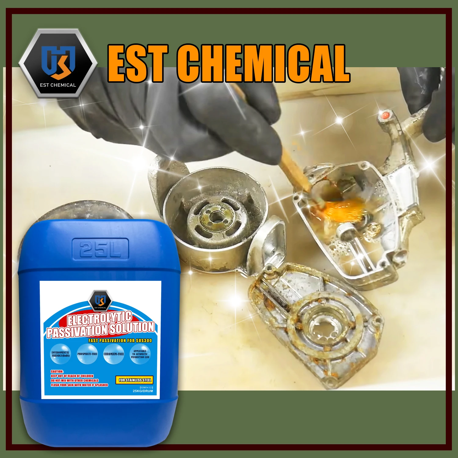 Stainless steel electrolytic anti rust slolution passivation agent