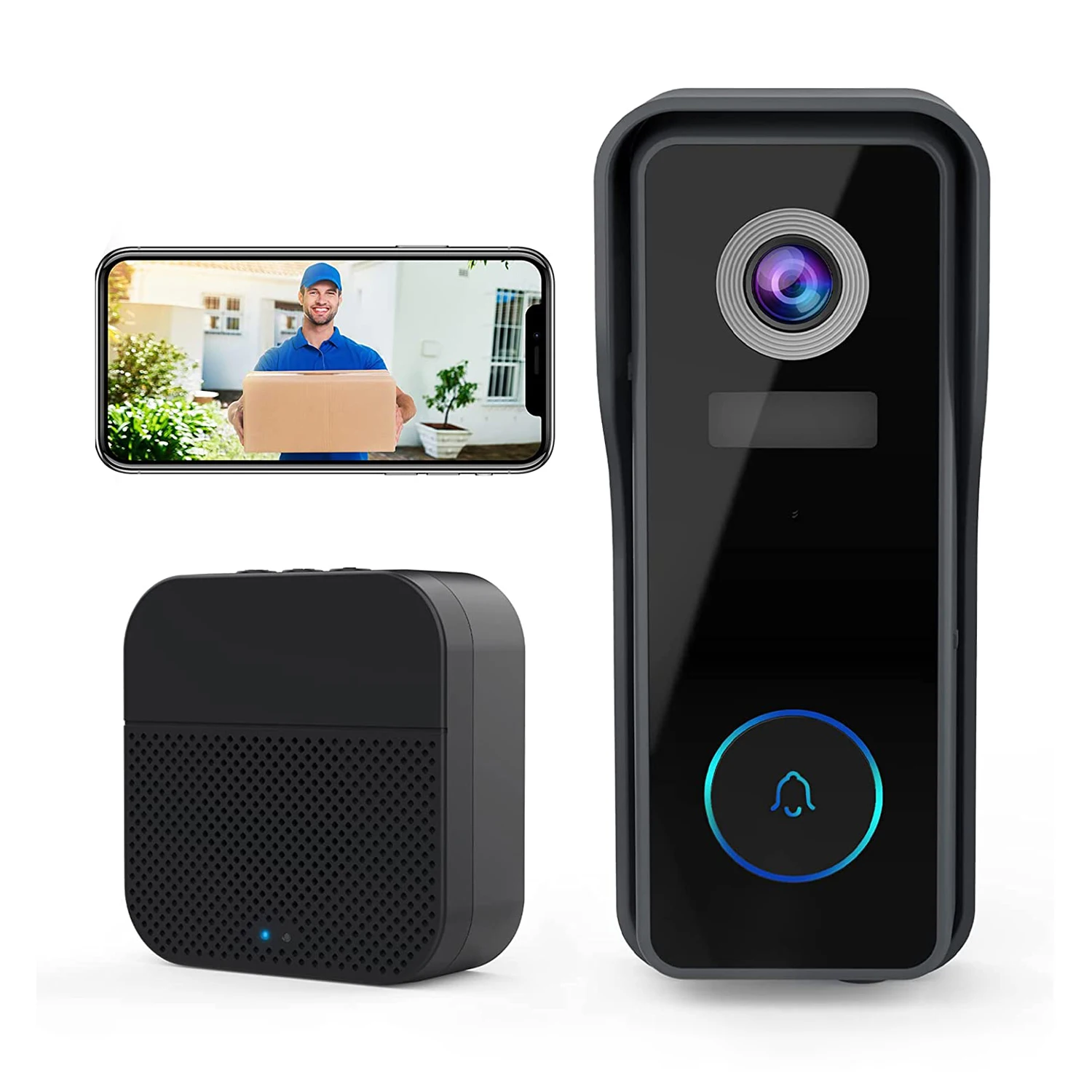 Smart Doorbell Camera securely monitors and records everything that happens at your doorstep in live 1080p Full HD Video
