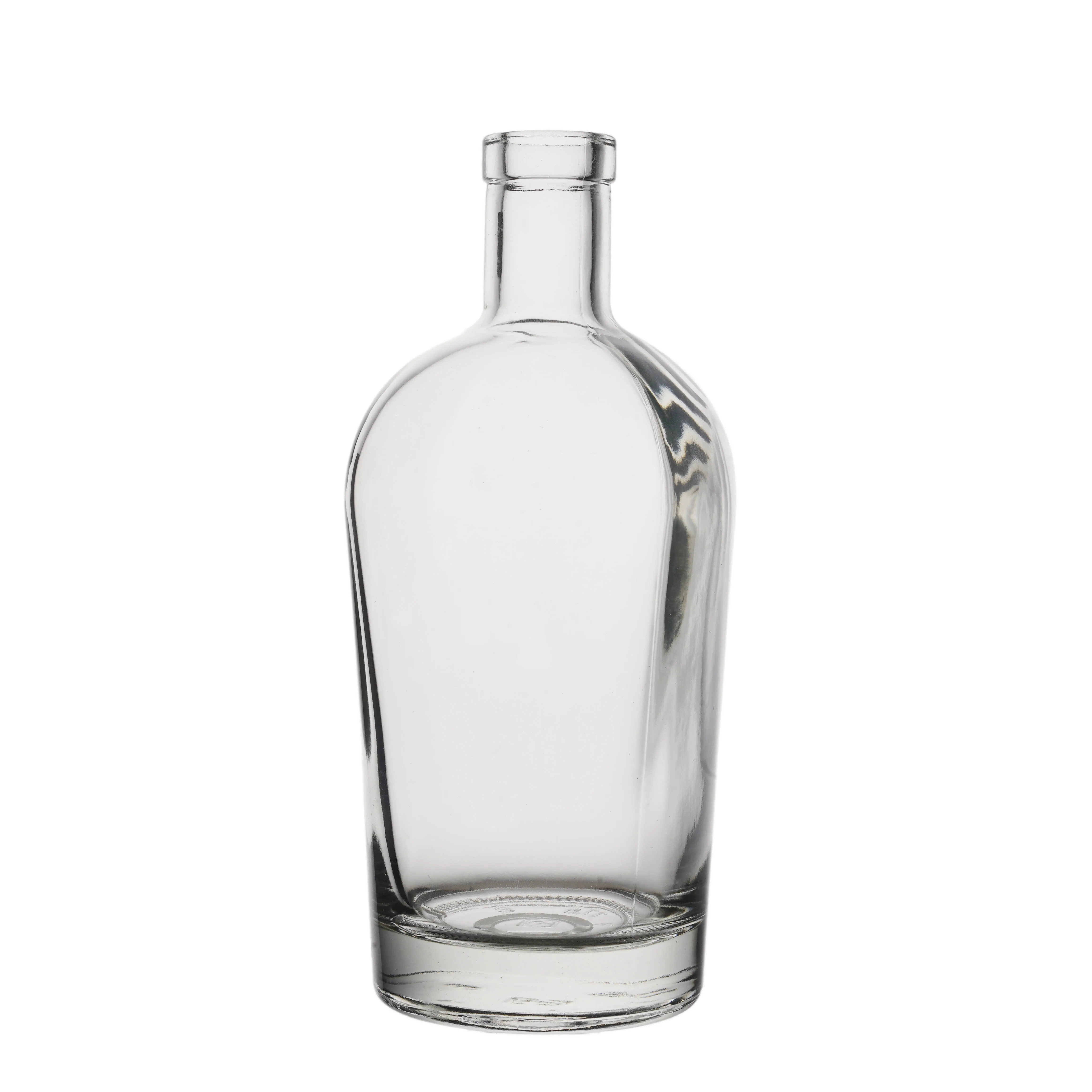 Berlin Packaging Food Grade Large Spirit Liquor Brandy Ascot Bottle 750ml Packaging Round Whiskey Glass Bottles
