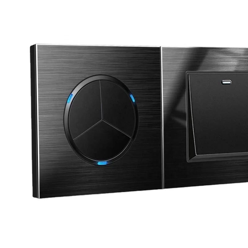 Металлический настенный выключатель, электрическая розетка и выключатель, 1 клавиша, 2 канала, два универсальных разъема usb, Великобритания