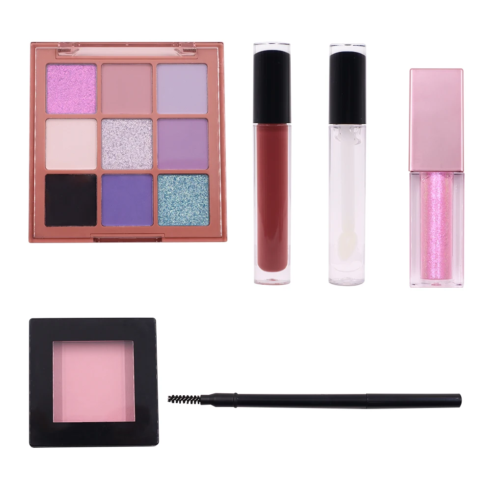 Hot Selling Lipgloss Eyebrow Pencil Eyeshadow Liquid Blush New Makeup Kit Cosmetics for Gift Full Box Set
