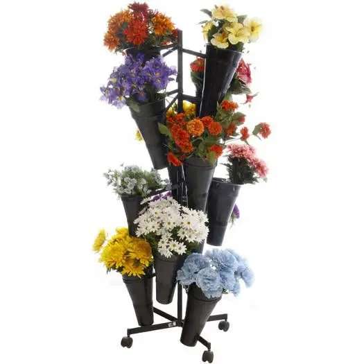Bevis Factory Customized Color Size Florist Shelf Flower Bucket Multi-layer Display Rack Flower Display Stand for Flower Shop