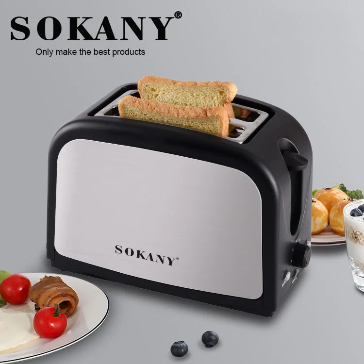 800w read Toaster 2 Slice Electric Household Bread Toaster Housed Waffle Toaster