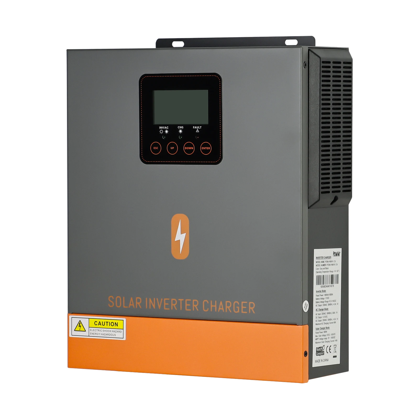 PowMr 1KW 12V Off Grid Solar Inverter Charger 1.5KW 24V Pure Sine Wave Solar Inverter For Off grid System