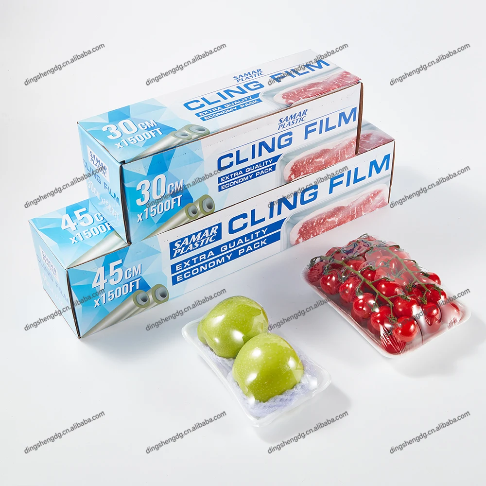 Food Grade PVC Cling Film Jumbo Roll Stretch Film For Household Kitchen Fresh Keeping Wrapping