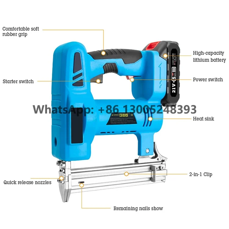 F30 Rechargeable Brushless Electric Staple Gun Cordless Shooting Nail Guns Portable Nailing Machine Battery Power Brad Nailer