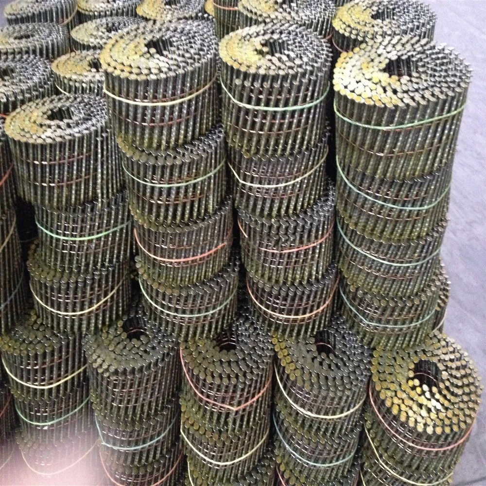 High Quality Factory price Yellow Coil Nails for Pallet Pneumatic Nail Gun Use