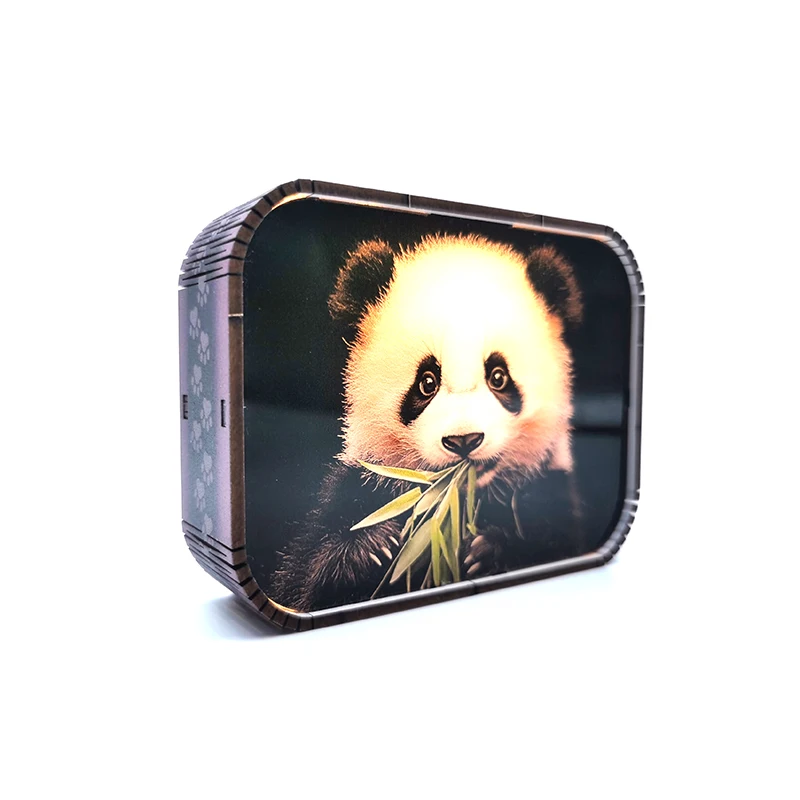 Custom Animal Series 3d Pattern Wooden Night Light LED Lighting Square Wood Carved Crafts Kids Gifts Desk Lamp Atmosphere Light