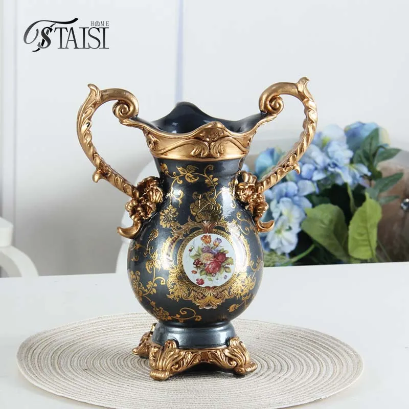RS051 Arabic resin luxury vase French Antique Vase trophy type amphoras resin ornaments