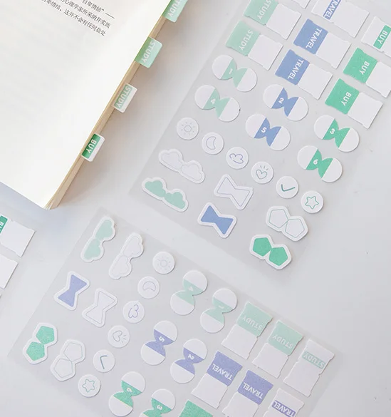 Custom Colorful paper laminated label Foil Monthly Decorative Bible Index Tabs sticker