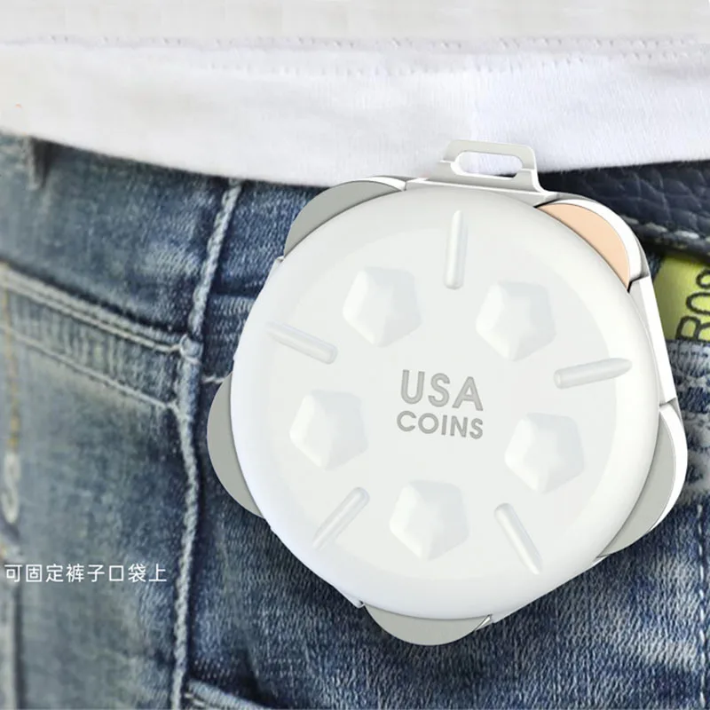 1pc Coin Storage Box Plastic Coins Dispenser Multi-functional Wallet Portable Outdoor Money Boxes Organizer