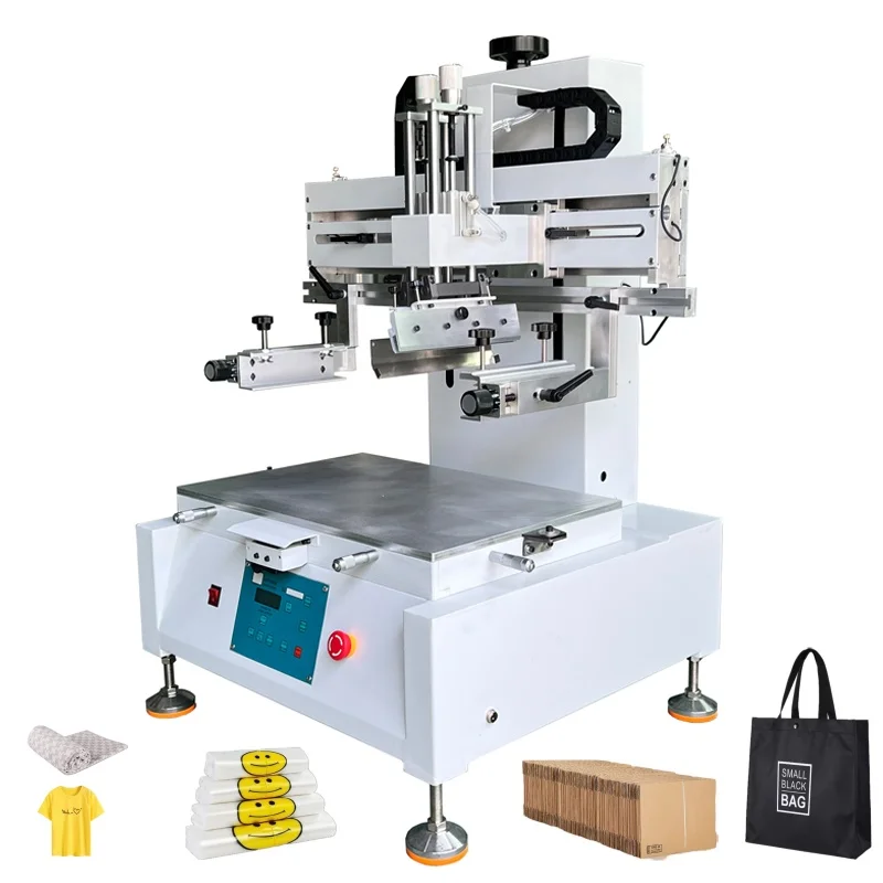 High Precision Single Color Flat Screen Printing Machine for Paper Boxes Customized Desktop Screen Printer without Cylinder