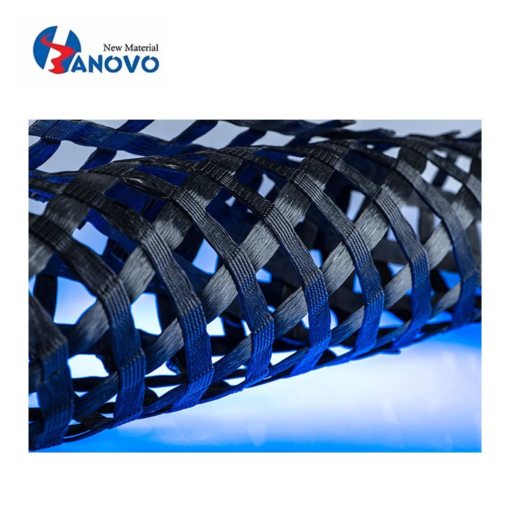 Polyester Retaining Wall Biaxial Geogrid Roll For Stabilization