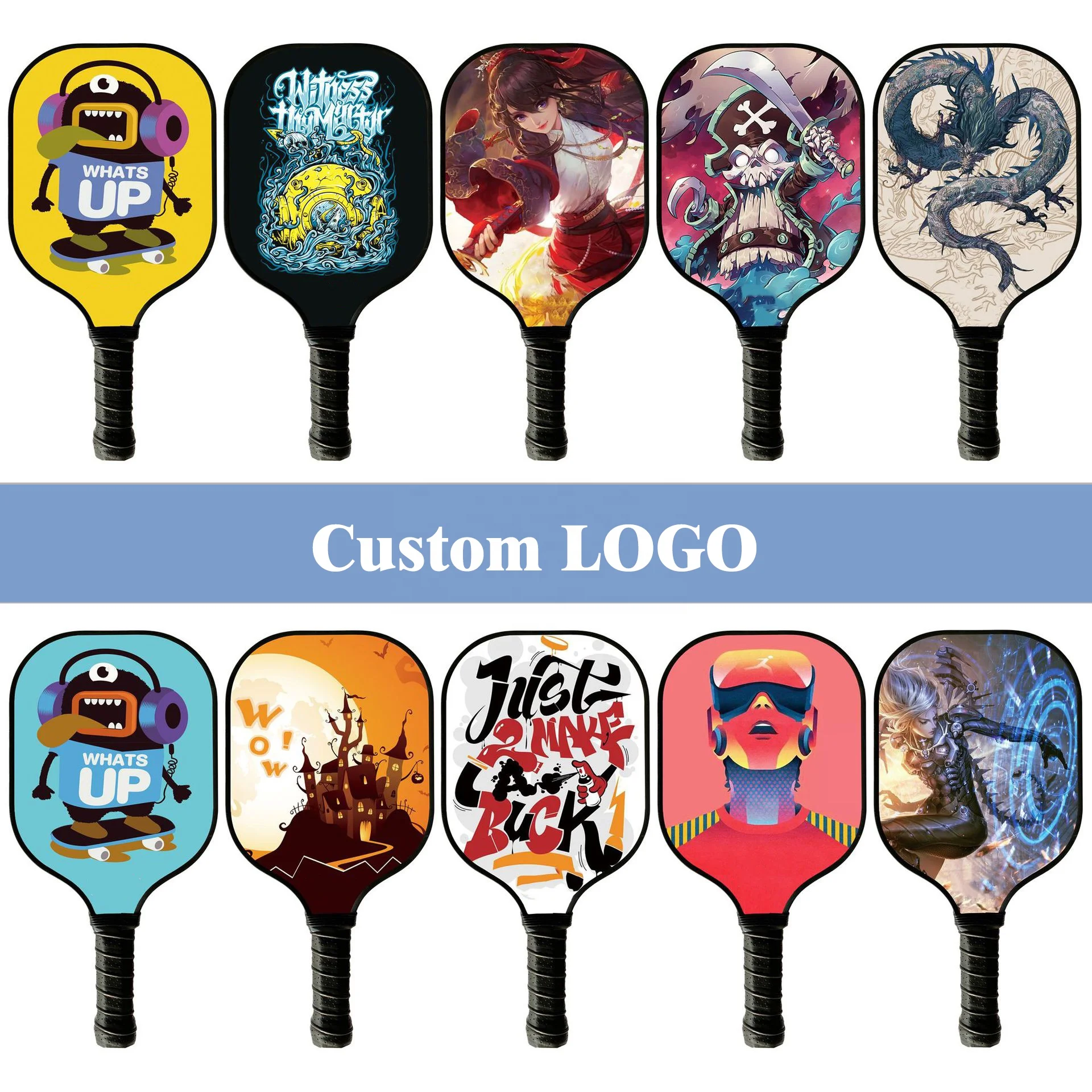 Custom character graffiti letters wind carbon fiber Pickleball Paddle