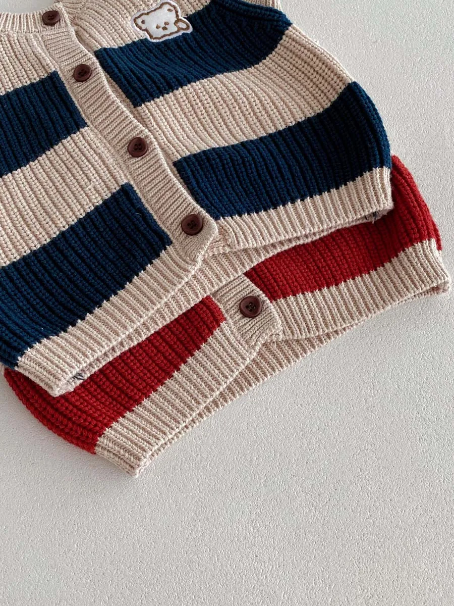 Spring Autumn Cotton Knitted Newborn Baby knitwear Kids V-neck Sweater Vest Infant Knit Sleeveless Vest Sweater