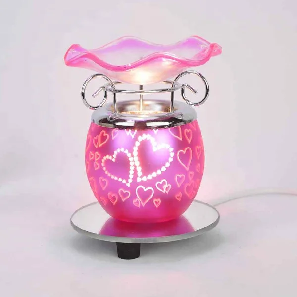 Electric Scented Wax Warmer Glass Aromatherapy Burner Essential Oil Warmer Lamp Incense Night Light
