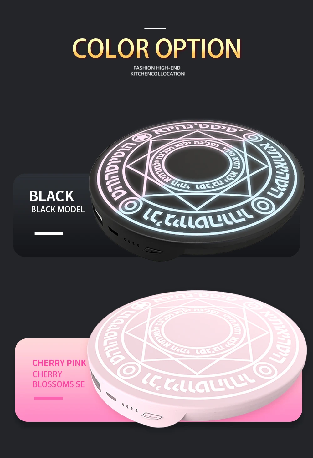 O2 Projetct 10W magic circle wireless charger portable qi wireless charger for Phone Samsung Huawei