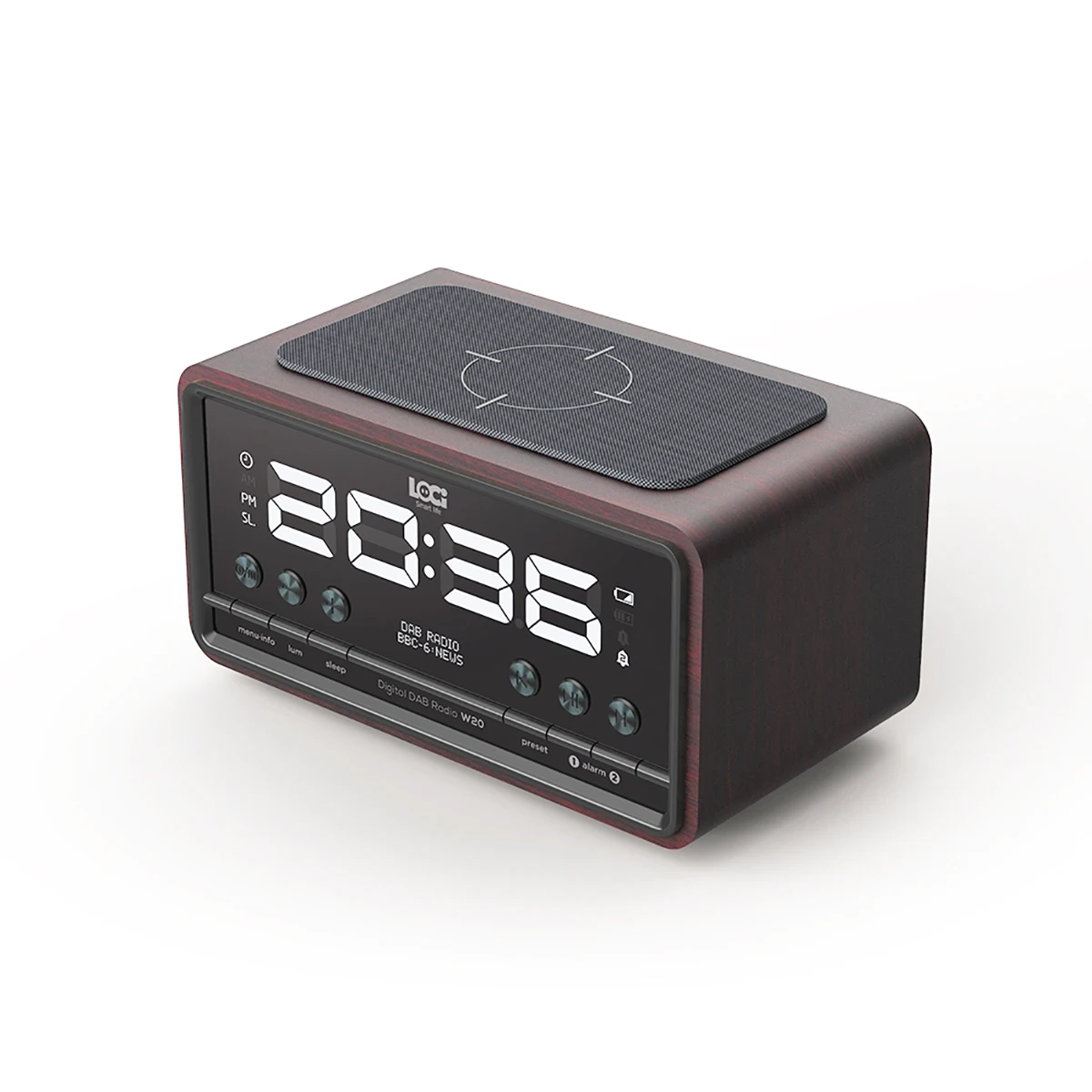 Bedside Wireless Charging DAB Radio Alarm Clock FM radio