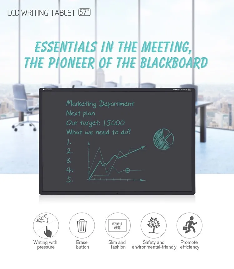 Hanlinhui smart drawing writing white boards pad menu memo whiteboard teaching lcd writing board
