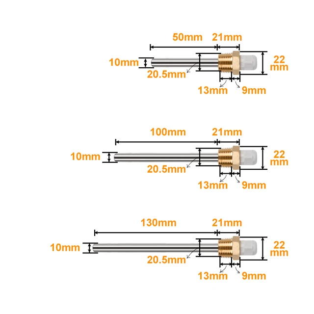 Stainless steel blind pipe 304 waterproof pipe temperature sensor temperature probe water tank armored thermocouple inside and o