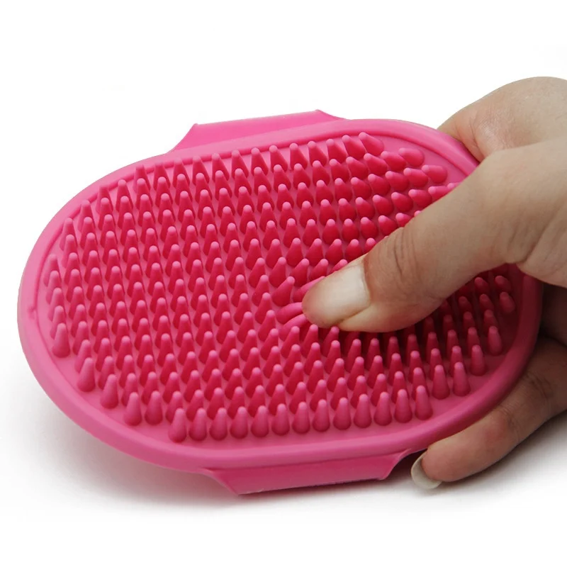 Wholesale Adjustable Buckle Silicon Pet Fur Remover Brush Grooming Clean Pet Shower Wash Brush