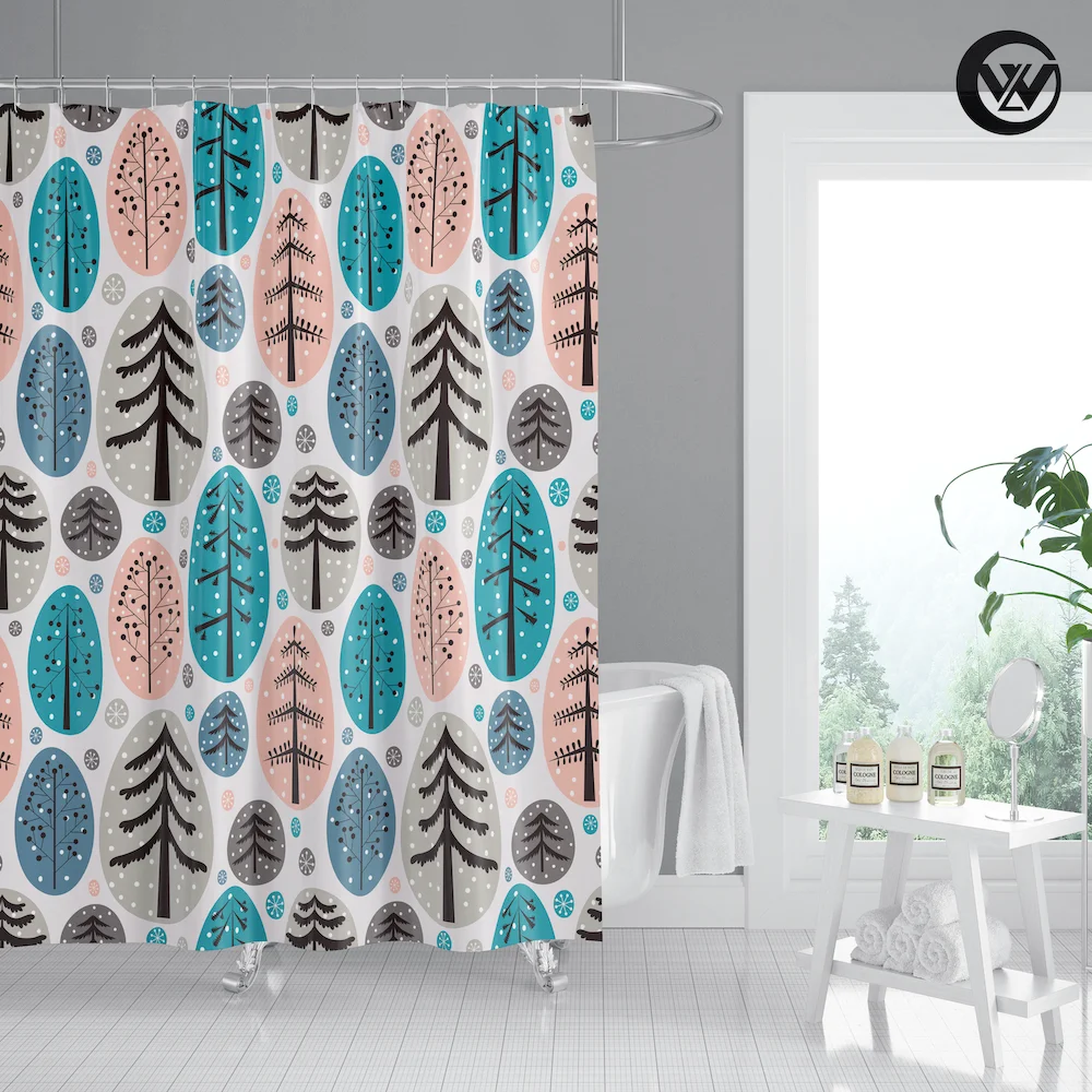 Waterproof Christmas Gift Free Shipping Children Bath Shower Curtains Liner, Fashion Cartoon Cute Bathtub Bathroom Curtain/