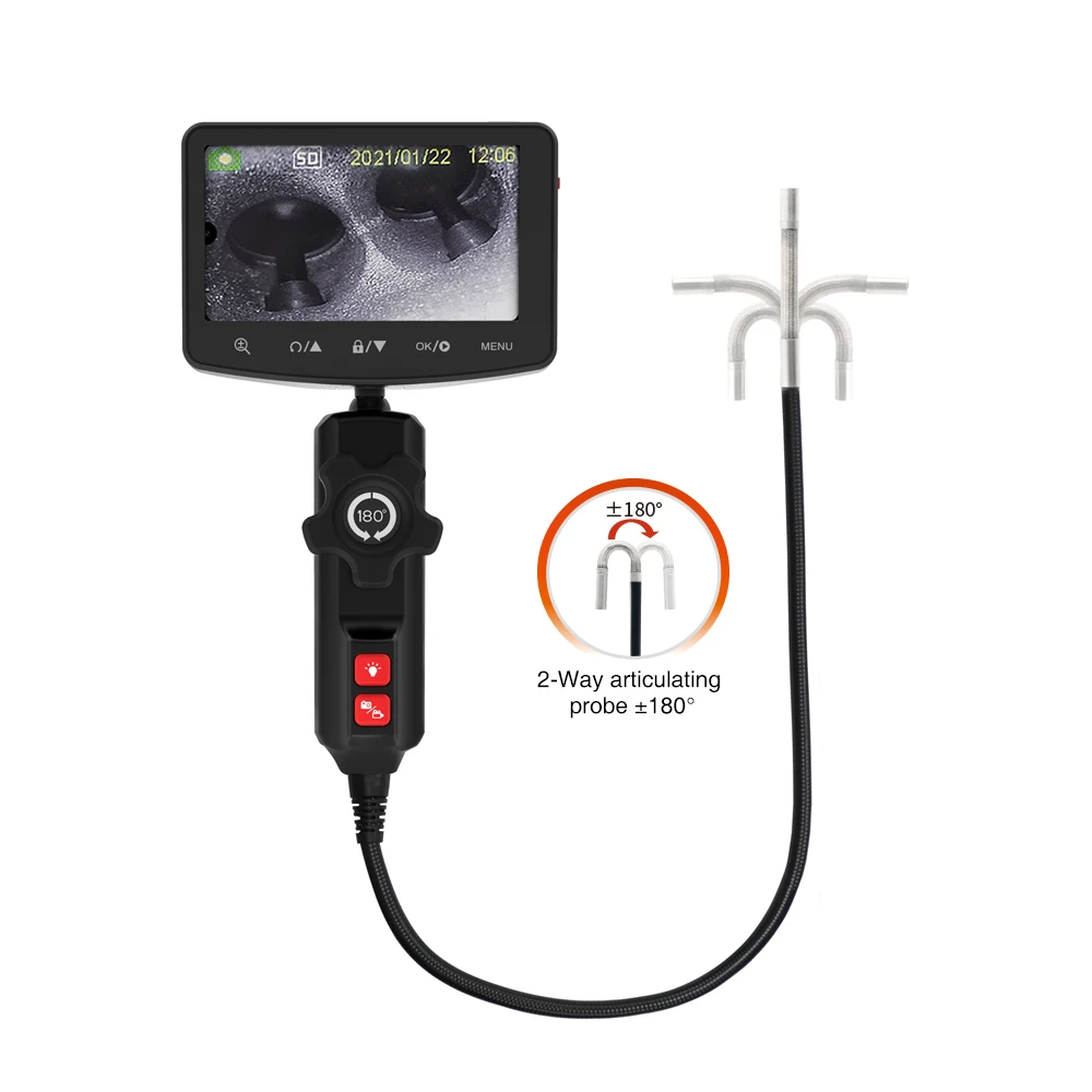 2-way articulation inspecting endoscope car inspection camera  portable inspection videoscope handheld videoscope