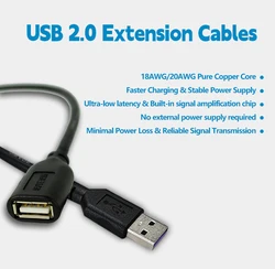USB Extension Cable 16FT USB 3.0 Male to Female USB Extension Cord High Data Transfer Compatible with live broadcast