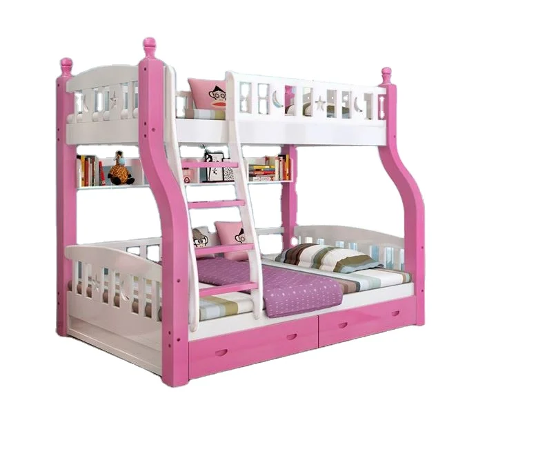 YQ JENMW 2022 новый дизайн детская двухъярусная кровать для девочек однотонная деревянная понижающая детей комната мебель современный комплект