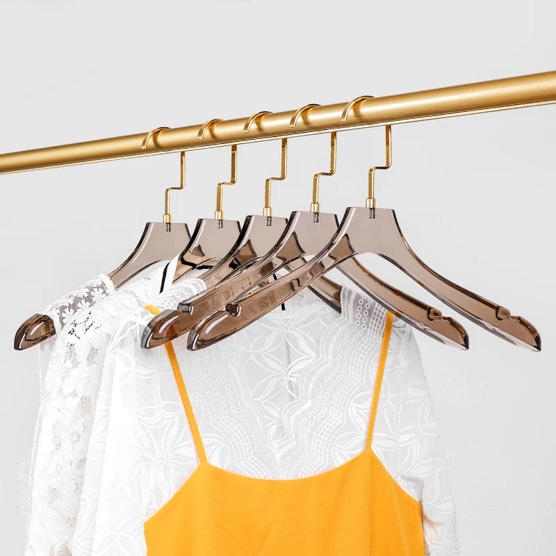 Luxury Transparent Clear Acrylic Clothes Hanger closet non slip clothes hangers wardrobe acrylic coat hangers for shops