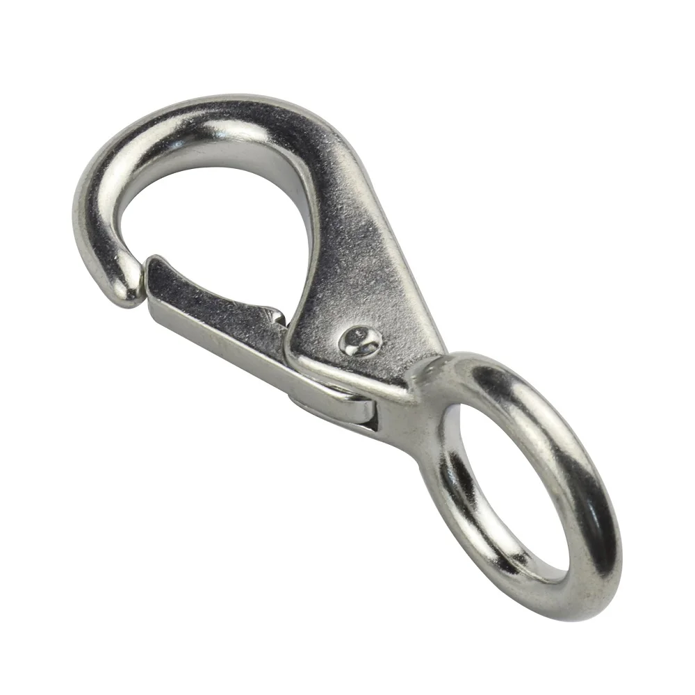 Fixed Spring Snap Hooks 316 Stainless Steel 53mm 72mm 83mm 100mm Rigging Hardware Steel Hook For Pet Chains Camping